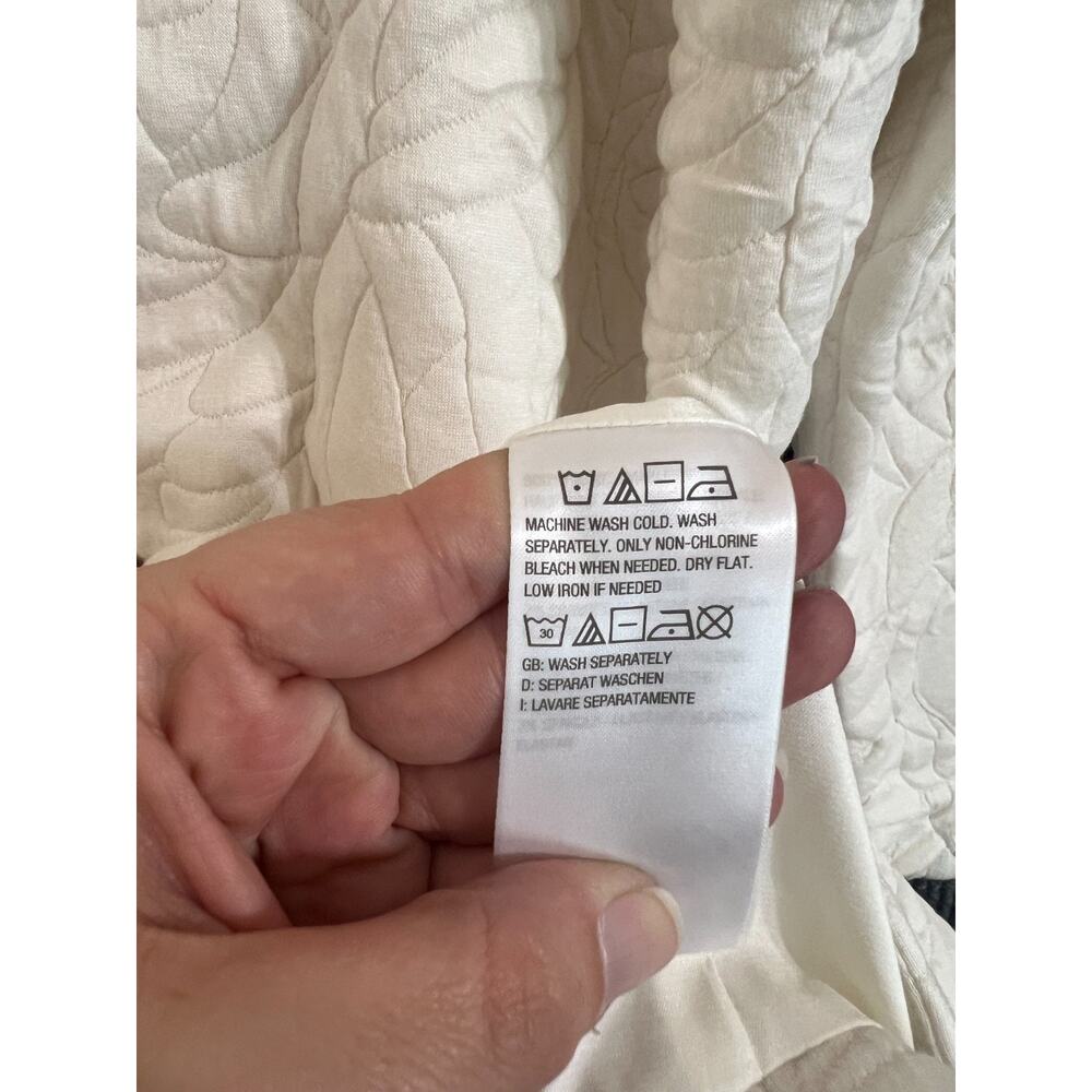 Susan Graver Jacket Womens LP Large Petite Ivory Quilted Lined Classic Minimal - Picture 7 of 13